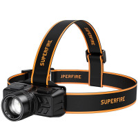 SuperFire HL50 Zoom – Linterna frontal recargable 300lm, 200m, 4 modos, USB