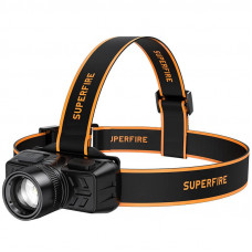 SuperFire HL50 Zoom – Linterna frontal recargable 300lm, 200m, 4 modos, USB